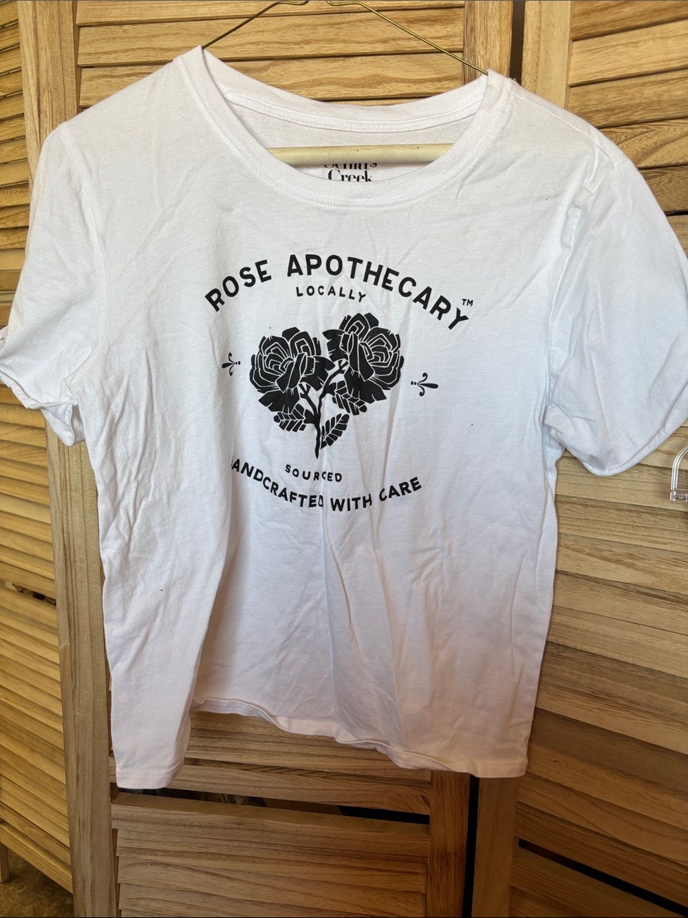 Rose Apothecary Graphic Tee in White with Black Print Large